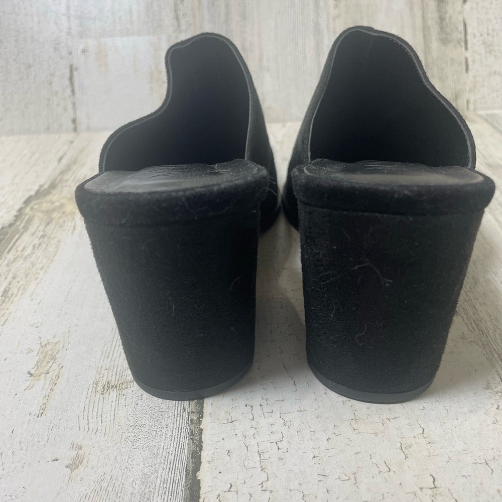 Mya Black Pointed Toe Rhinestone Mules Block‎ Heel Slip On Flame Y2K Brazil sz 8 - Picture 4 of 7
